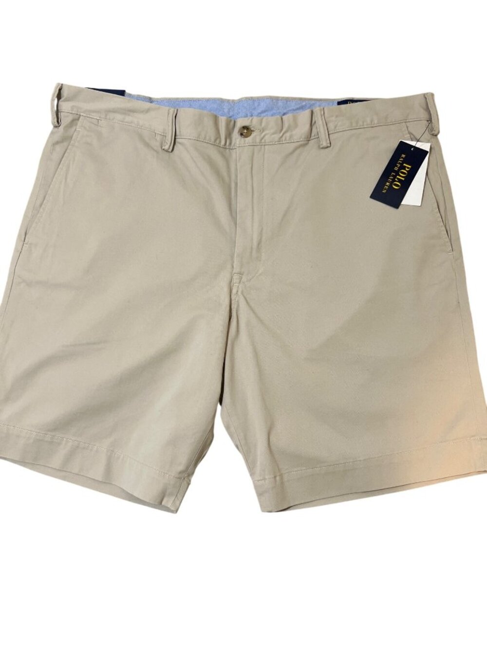 NWT New men's Polo Ralph Lauren size 42 beige tan chino shorts stretch slim